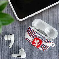 Czech Republic AirPods Case with Red Blue Geometric Design and National Lion Shield - Wonder Print Shop