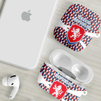 Czech Republic AirPods Case with Red Blue Geometric Design and National Lion Shield - Wonder Print Shop