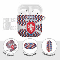 Czech Republic AirPods Case with Red Blue Geometric Design and National Lion Shield - Wonder Print Shop