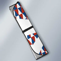 Czech Republic Auto Sun Shade with Red Blue Geometric Design and National Lion Shield - Wonder Print Shop