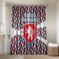 Czech Republic Bathroom Set with Red Blue Geometric Design and National Lion Shield - Wonder Print Shop