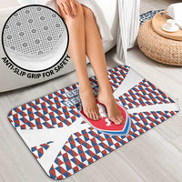 Czech Republic Bathroom Set with Red Blue Geometric Design and National Lion Shield - Wonder Print Shop