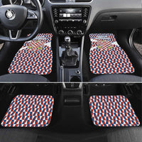 Czech Republic Car Mats with Red Blue Geometric Design and National Lion Shield - Wonder Print Shop