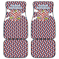 Czech Republic Car Mats with Red Blue Geometric Design and National Lion Shield - Wonder Print Shop