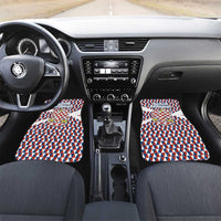 Czech Republic Car Mats with Red Blue Geometric Design and National Lion Shield - Wonder Print Shop