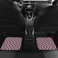 Czech Republic Car Mats with Red Blue Geometric Design and National Lion Shield - Wonder Print Shop