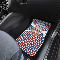 Czech Republic Car Mats with Red Blue Geometric Design and National Lion Shield - Wonder Print Shop