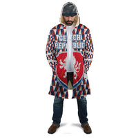 Czech Republic Cloak with Red Blue Geometric Design and National Lion Shield - Wonder Print Shop