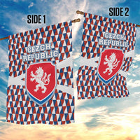 Czech Republic Garden Flag with Red Blue Geometric Design and National Lion Shield - Wonder Print Shop
