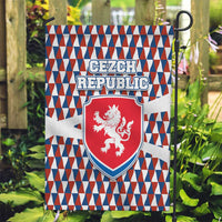 Czech Republic Garden Flag with Red Blue Geometric Design and National Lion Shield - Wonder Print Shop