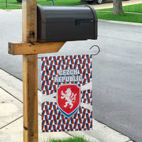 Czech Republic Garden Flag with Red Blue Geometric Design and National Lion Shield - Wonder Print Shop
