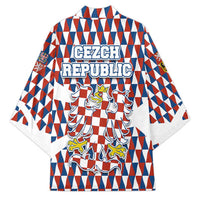 Czech Republic Kimono with Red Blue Geometric Design and National Lion Shield - Wonder Print Shop