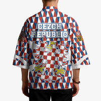 Czech Republic Kimono with Red Blue Geometric Design and National Lion Shield - Wonder Print Shop