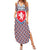 Czech Republic Summer Maxi Dress with Red Blue Geometric Design and National Lion Shield - Wonder Print Shop