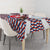 Czech Republic Tablecloth with Red Blue Geometric Design and National Lion Shield - Wonder Print Shop