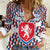 Czech Republic Women Casual Shirt with Red Blue Geometric Design and National Lion Shield - Wonder Print Shop