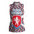 Czech Republic Women Sleeveless Polo Shirt with Red Blue Geometric Design and National Lion Shield - Wonder Print Shop