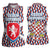 Czech Republic Women Sleeveless Polo Shirt with Red Blue Geometric Design and National Lion Shield - Wonder Print Shop