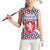 Czech Republic Women Sleeveless Polo Shirt with Red Blue Geometric Design and National Lion Shield - Wonder Print Shop