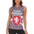 Czech Republic Women Sleeveless Polo Shirt with Red Blue Geometric Design and National Lion Shield - Wonder Print Shop