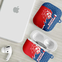 Czech Republic AirPods Case with Red Blue Modern Lion Design and Geometric Flag - Wonder Print Shop