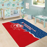 Czech Republic Area Rug with Red Blue Modern Lion Design and Geometric Flag - Wonder Print Shop