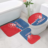 Czech Republic Bathroom Set with Red Blue Modern Lion Design and Geometric Flag - Wonder Print Shop