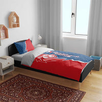 Czech Republic Bedding Set with Red Blue Modern Lion Design and Geometric Flag - Wonder Print Shop