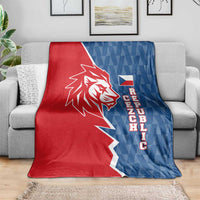 Czech Republic Blanket with Red Blue Modern Lion Design and Geometric Flag - Wonder Print Shop