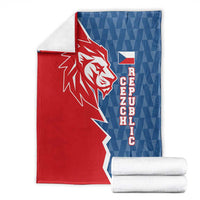 Czech Republic Blanket with Red Blue Modern Lion Design and Geometric Flag - Wonder Print Shop