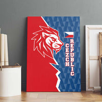 Czech Republic Canvas Wall Art with Red Blue Modern Lion Design and Geometric Flag - Wonder Print Shop