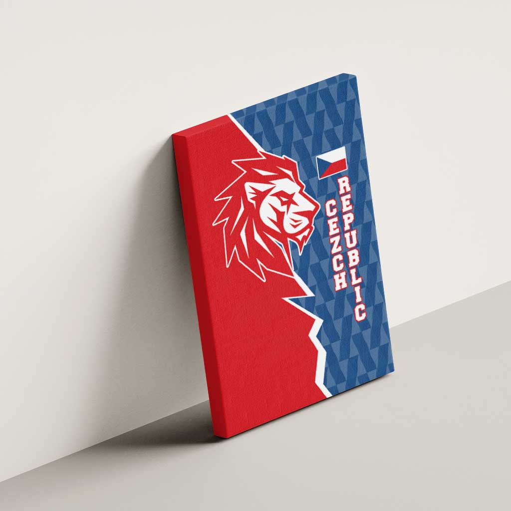 Czech Republic Canvas Wall Art with Red Blue Modern Lion Design and Geometric Flag - Wonder Print Shop