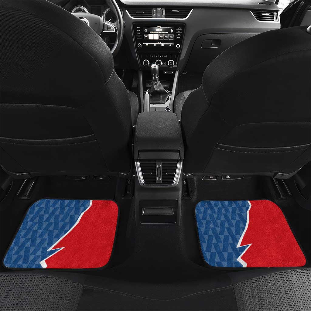 Czech Republic Car Mats with Red Blue Modern Lion Design and Geometric Flag - Wonder Print Shop
