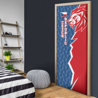 Czech Republic Door Cover with Red Blue Modern Lion Design and Geometric Flag - Wonder Print Shop