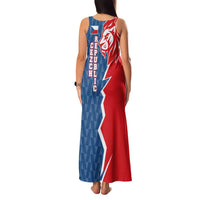 Czech Republic Family Matching Tank Maxi Dress and Hawaiian Shirt with Red Blue Modern Lion Design and Geometric Flag - Wonder Print Shop