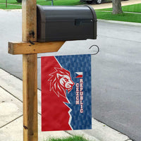 Czech Republic Garden Flag with Red Blue Modern Lion Design and Geometric Flag - Wonder Print Shop