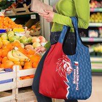 Czech Republic Grocery Bag with Red Blue Modern Lion Design and Geometric Flag - Wonder Print Shop