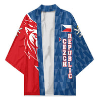 Czech Republic Kimono with Red Blue Modern Lion Design and Geometric Flag - Wonder Print Shop