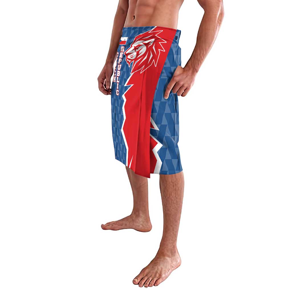 Czech Republic Lavalava with Red Blue Modern Lion Design and Geometric Flag - Wonder Print Shop