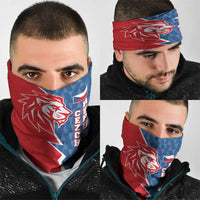 Czech Republic Neck Gaiter with Red Blue Modern Lion Design and Geometric Flag TS04