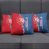 Czech Republic Pillow Cover with Red Blue Modern Lion Design and Geometric Flag - Wonder Print Shop
