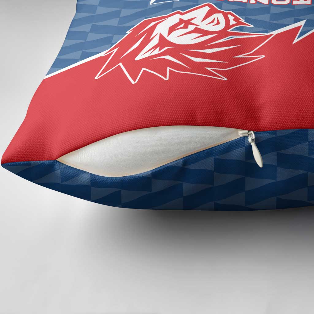 Czech Republic Pillow Cover with Red Blue Modern Lion Design and Geometric Flag - Wonder Print Shop