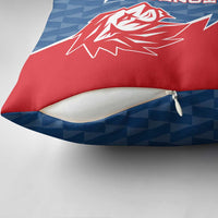 Czech Republic Pillow Cover with Red Blue Modern Lion Design and Geometric Flag - Wonder Print Shop