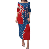Czech Republic Puletasi with Red Blue Modern Lion Design and Geometric Flag - Wonder Print Shop