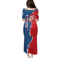 Czech Republic Puletasi with Red Blue Modern Lion Design and Geometric Flag - Wonder Print Shop
