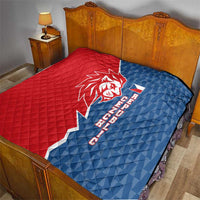 Czech Republic Quilt with Red Blue Modern Lion Design and Geometric Flag - Wonder Print Shop