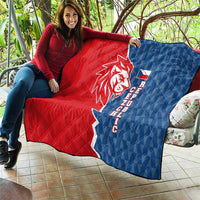 Czech Republic Quilt with Red Blue Modern Lion Design and Geometric Flag - Wonder Print Shop