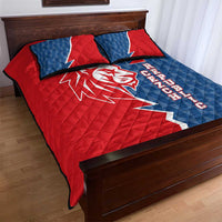 Czech Republic Quilt Bed Set with Red Blue Modern Lion Design and Geometric Flag - Wonder Print Shop