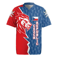 Czech Republic Rugby Jersey with Red Blue Modern Lion Design and Geometric Flag - Wonder Print Shop
