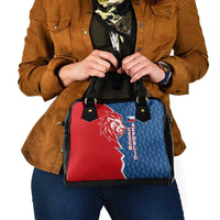 Czech Republic Shoulder Handbag with Red Blue Modern Lion Design and Geometric Flag - Wonder Print Shop
